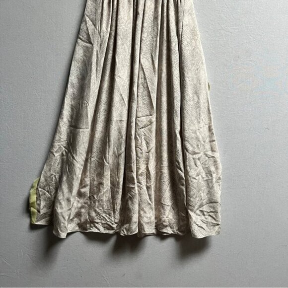 Rebecca Taylor 100% Silk Dress Grey Python Snake Print Maxi V-Neck Size 0 - Picture 6 of 15